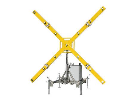 Mobilný svetelný kríž FIREFLY na označenie uzavretia letiskovej dráhy